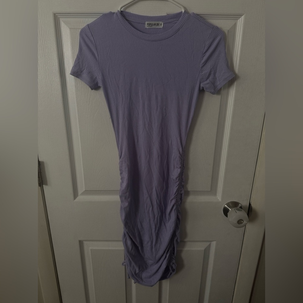 Light purple mini dress with cinch NWOT